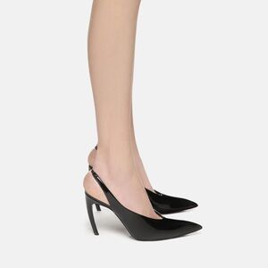 The Attico Viper 95mm Slingback Heel in Black NEW